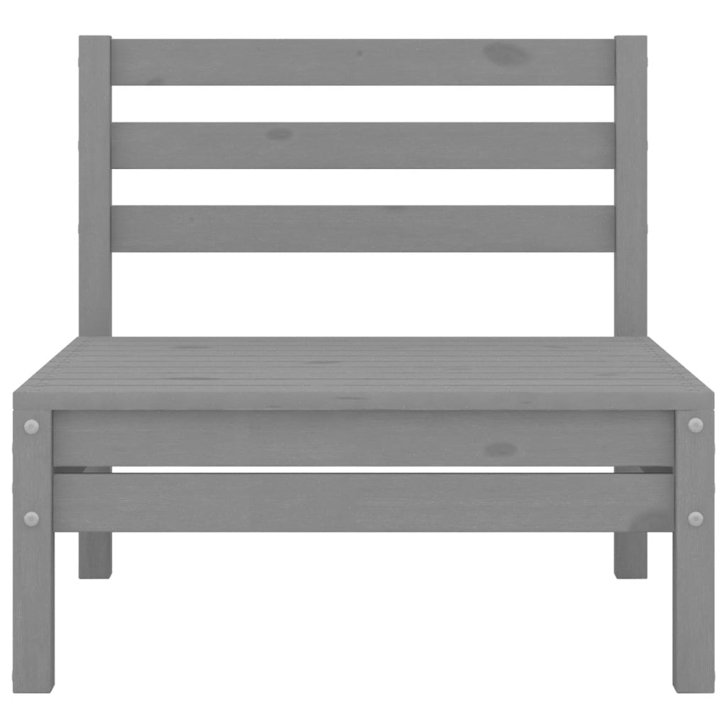 4-tlg. Garten-Lounge-Set Grau Kiefer Massivholz